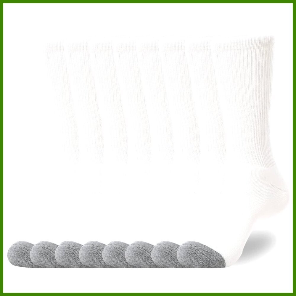 Women's Athletic Crew Socks 8 Pairs Cushion Running Socks Sport Wicking Cotton